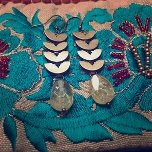 Brass Citrine earrings